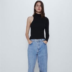Zara Asymmetrical Knit Top Size S